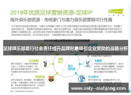 足球俱乐部履行社会责任提升品牌形象吸引企业赞助的战略分析 足球俱乐部履行社会责任提升品牌形象吸引企业赞助的战略分析